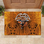 Wests Tigers Rugby Rubber Doormat Polynesian Tribal Tiger Warrior Orange Black Pattern