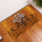 Wests Tigers Rugby Rubber Doormat Polynesian Tribal Tiger Warrior Orange Black Pattern