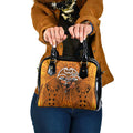 Wests Tigers Rugby Shoulder Handbag Polynesian Tribal Tiger Warrior Orange Black Pattern
