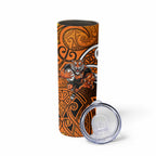 Wests Tigers Rugby Skinny Tumbler Polynesian Tribal Tiger Warrior Orange Black Pattern