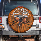 Wests Tigers Rugby Spare Tire Cover Polynesian Tribal Tiger Warrior Orange Black Pattern