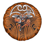Wests Tigers Rugby Spare Tire Cover Polynesian Tribal Tiger Warrior Orange Black Pattern