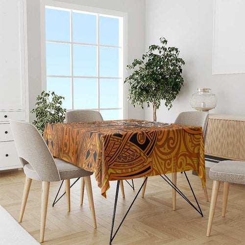 Wests Tigers Rugby Tablecloth Polynesian Tribal Tiger Warrior Orange Black Pattern