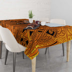 Wests Tigers Rugby Tablecloth Polynesian Tribal Tiger Warrior Orange Black Pattern