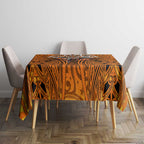 Wests Tigers Rugby Tablecloth Polynesian Tribal Tiger Warrior Orange Black Pattern