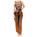 Wests Tigers Rugby Tank Maxi Dress Polynesian Tribal Tiger Warrior Orange Black Pattern