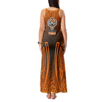 Wests Tigers Rugby Tank Maxi Dress Polynesian Tribal Tiger Warrior Orange Black Pattern