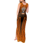 Wests Tigers Rugby Tank Maxi Dress Polynesian Tribal Tiger Warrior Orange Black Pattern