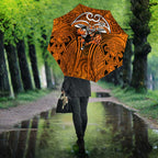 Wests Tigers Rugby Umbrella Polynesian Tribal Tiger Warrior Orange Black Pattern