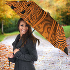 Wests Tigers Rugby Umbrella Polynesian Tribal Tiger Warrior Orange Black Pattern