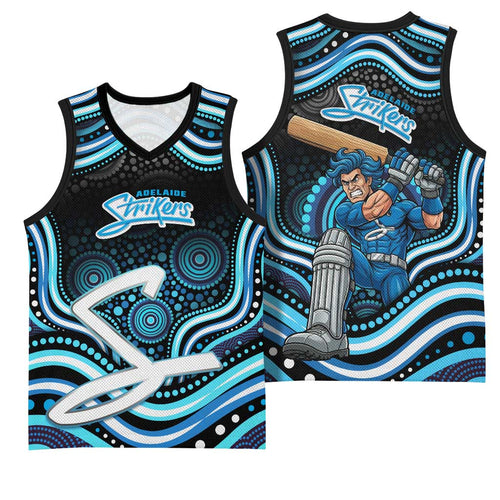 Adelaide Strikers Cricket Basketball Jersey Australian Cricket Mascot - Modern Indigenous Style