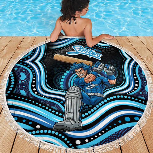 Adelaide Strikers Cricket Beach Blanket Australian Cricket Mascot - Modern Indigenous Style