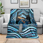 Adelaide Strikers Cricket Blanket Australian Cricket Mascot - Modern Indigenous Style