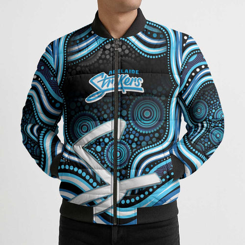 Adelaide Strikers Cricket Bomber Puffer Jacket Australian Cricket Mascot - Modern Indigenous Style