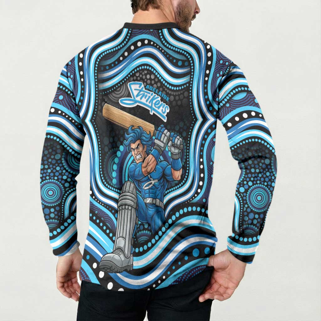 Adelaide Strikers Cricket Button Sweatshirt Australian Cricket Mascot - Modern Indigenous Style