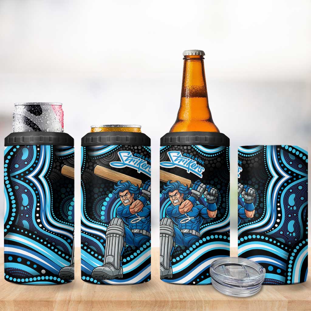 Adelaide Strikers Cricket 4 in 1 Can Cooler Tumbler Australian Cricket Mascot - Modern Indigenous Style