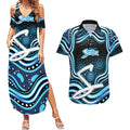 Adelaide Strikers Cricket Couples Matching Summer Maxi Dress and Hawaiian Shirt Australian Cricket Mascot - Modern Indigenous Style
