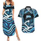Adelaide Strikers Cricket Couples Matching Summer Maxi Dress and Hawaiian Shirt Australian Cricket Mascot - Modern Indigenous Style