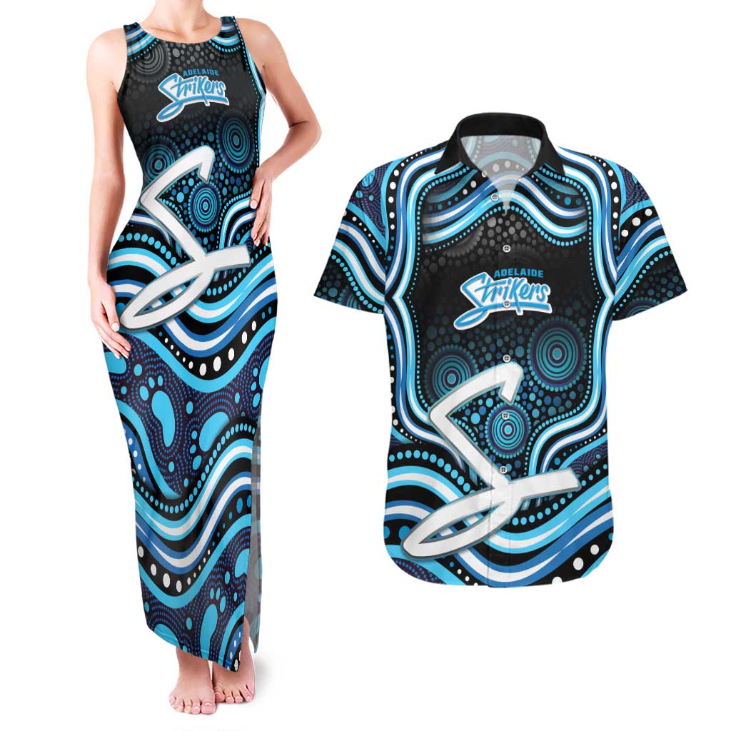 Adelaide Strikers Cricket Couples Matching Tank Maxi Dress and Hawaiian Shirt Australian Cricket Mascot - Modern Indigenous Style