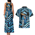 Adelaide Strikers Cricket Couples Matching Tank Maxi Dress and Hawaiian Shirt Australian Cricket Mascot - Modern Indigenous Style