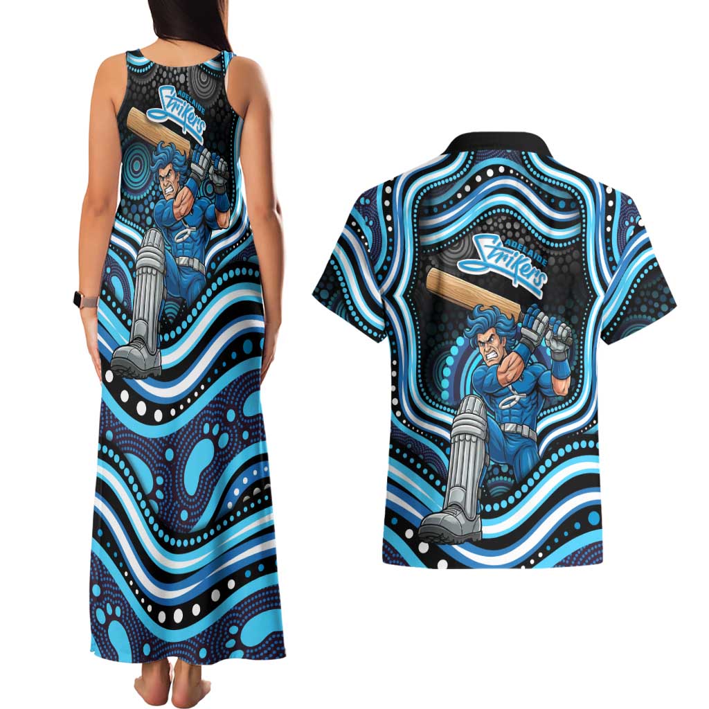 Adelaide Strikers Cricket Couples Matching Tank Maxi Dress and Hawaiian Shirt Australian Cricket Mascot - Modern Indigenous Style