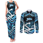 Adelaide Strikers Cricket Couples Matching Tank Maxi Dress and Long Sleeve Button Shirt Australian Cricket Mascot - Modern Indigenous Style