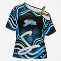 Adelaide Strikers Cricket Cross Shoulder Shirt Australian Cricket Mascot - Modern Indigenous Style