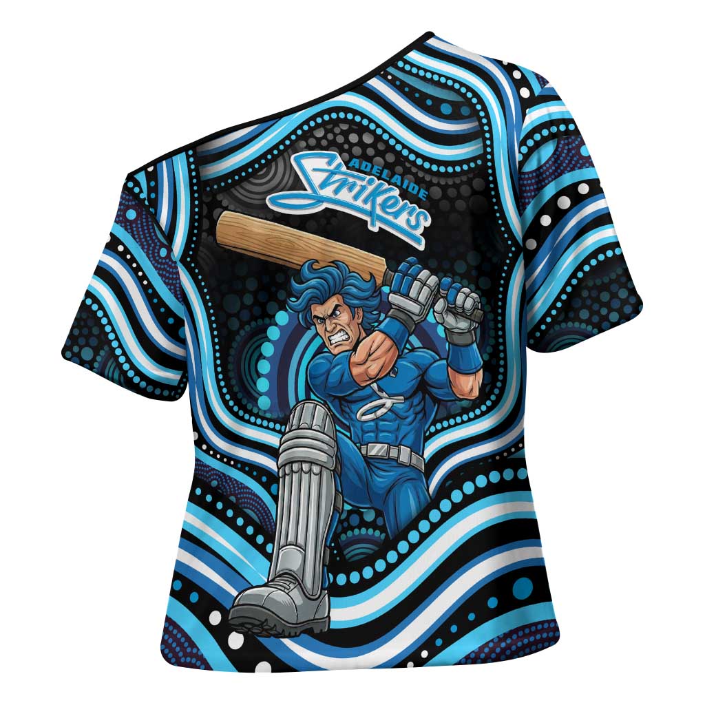 Adelaide Strikers Cricket Cross Shoulder Shirt Australian Cricket Mascot - Modern Indigenous Style