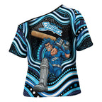 Adelaide Strikers Cricket Cross Shoulder Shirt Australian Cricket Mascot - Modern Indigenous Style