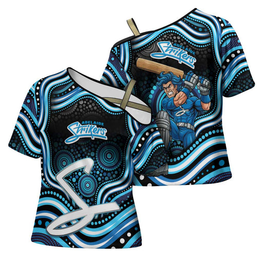 Adelaide Strikers Cricket Cross Shoulder Shirt Australian Cricket Mascot - Modern Indigenous Style