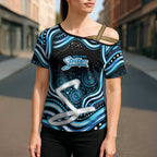 Adelaide Strikers Cricket Cross Shoulder Shirt Australian Cricket Mascot - Modern Indigenous Style