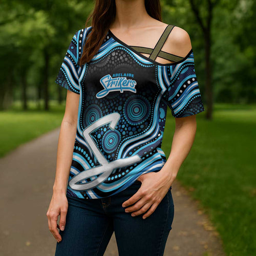 Adelaide Strikers Cricket Cross Shoulder Shirt Australian Cricket Mascot - Modern Indigenous Style