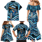 Adelaide Strikers Cricket Family Matching Mermaid Dress and Hawaiian Shirt Australian Cricket Mascot - Modern Indigenous Style