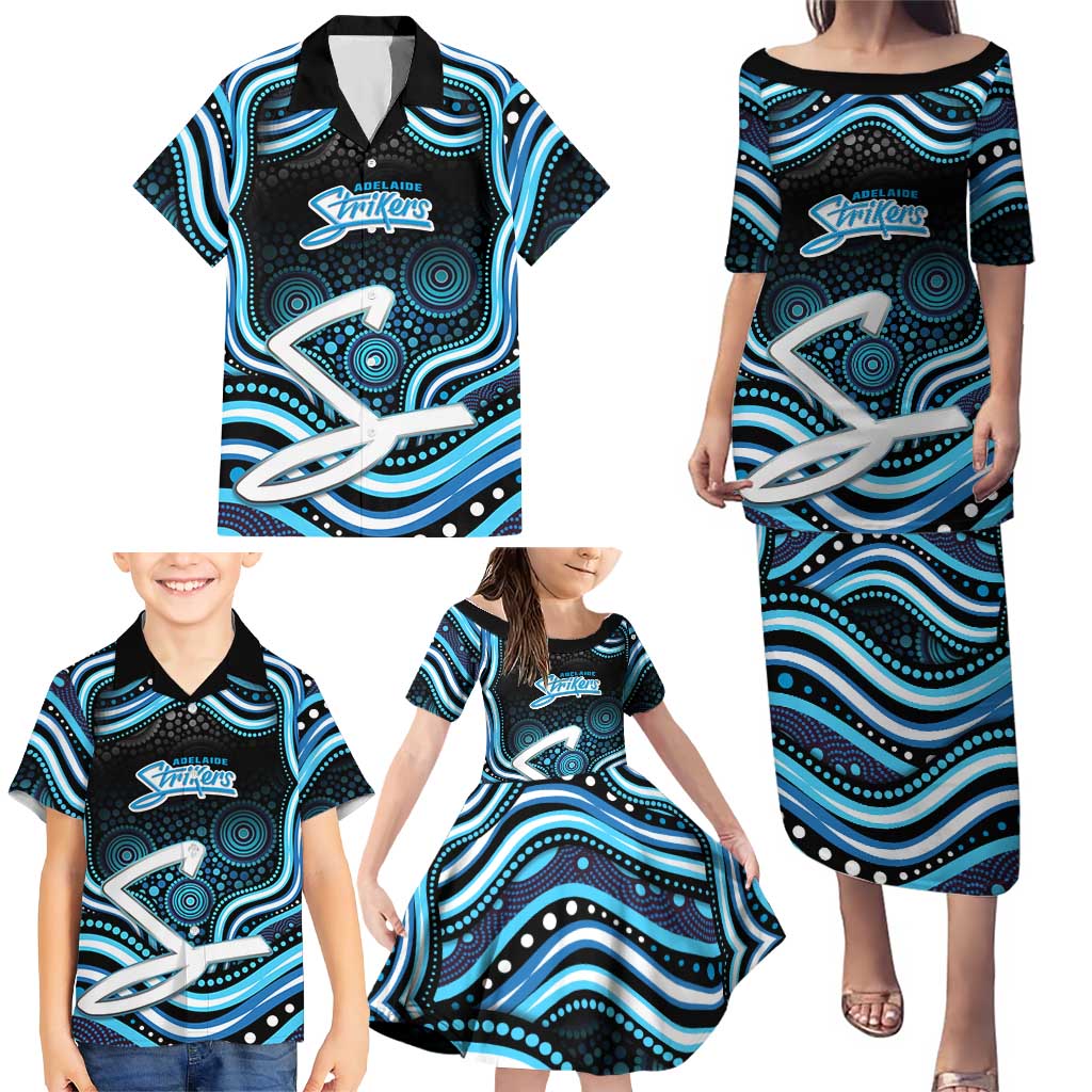 Adelaide Strikers Cricket Family Matching Puletasi and Hawaiian Shirt Australian Cricket Mascot - Modern Indigenous Style