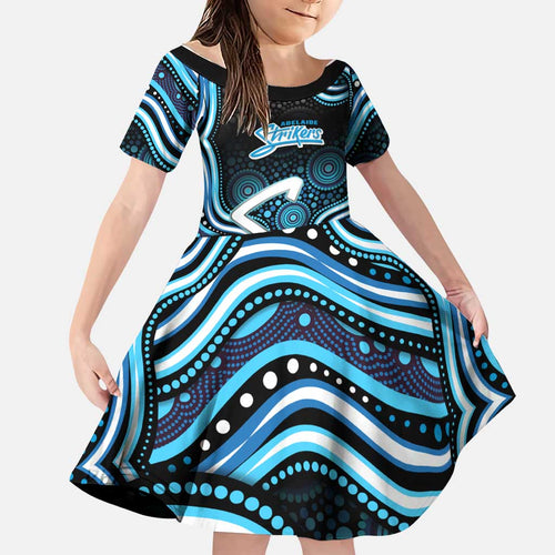 Adelaide Strikers Cricket Family Matching Short Sleeve Bodycon Dress and Hawaiian Shirt Australian Cricket Mascot - Modern Indigenous Style