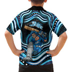 Adelaide Strikers Cricket Family Matching Summer Maxi Dress and Hawaiian Shirt Australian Cricket Mascot - Modern Indigenous Style