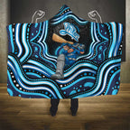 Adelaide Strikers Cricket Hooded Blanket Australian Cricket Mascot - Modern Indigenous Style