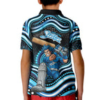 Adelaide Strikers Cricket Kid Polo Shirt Australian Cricket Mascot - Modern Indigenous Style