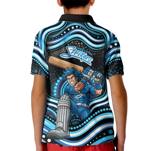 Adelaide Strikers Cricket Kid Polo Shirt Australian Cricket Mascot - Modern Indigenous Style