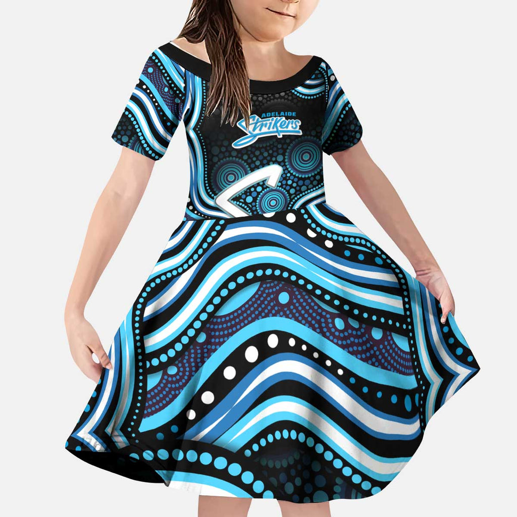 Adelaide Strikers Cricket Kid Short Sleeve Dress Australian Cricket Mascot - Modern Indigenous Style