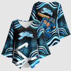 Adelaide Strikers Cricket Kimono Sleeve Blouse Australian Cricket Mascot - Modern Indigenous Style