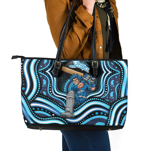 Adelaide Strikers Cricket Leather Tote Bag Australian Cricket Mascot - Modern Indigenous Style