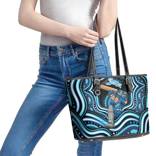 Adelaide Strikers Cricket Leather Tote Bag Australian Cricket Mascot - Modern Indigenous Style