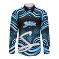 Adelaide Strikers Cricket Long Sleeve Button Shirt Australian Cricket Mascot - Modern Indigenous Style