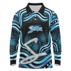 Adelaide Strikers Cricket Long Sleeve Polo Shirt Australian Cricket Mascot - Modern Indigenous Style