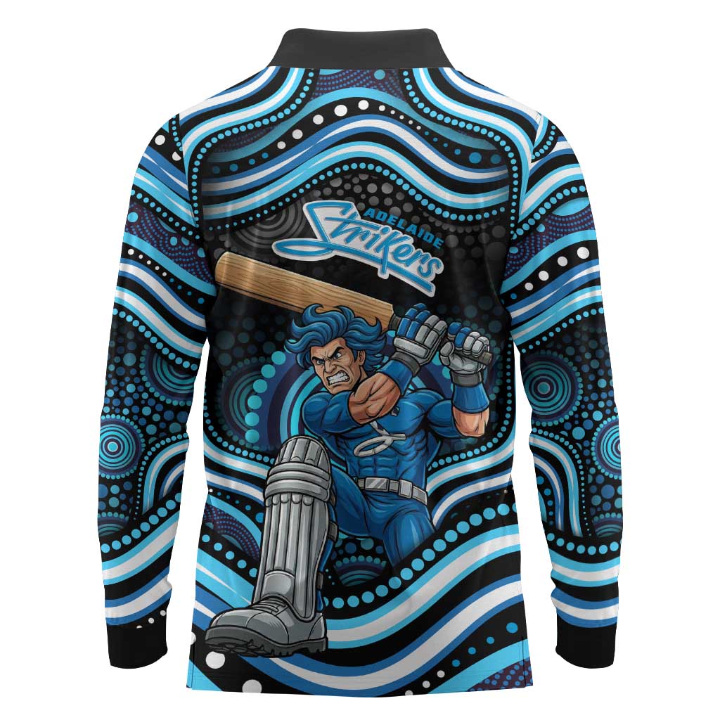 Adelaide Strikers Cricket Long Sleeve Polo Shirt Australian Cricket Mascot - Modern Indigenous Style