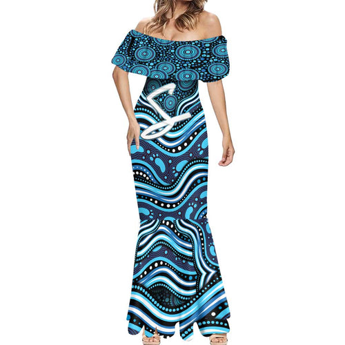 Adelaide Strikers Cricket Mermaid Dress Australian Cricket Mascot - Modern Indigenous Style