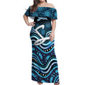 Adelaide Strikers Cricket Off Shoulder Maxi Dress Australian Cricket Mascot - Modern Indigenous Style