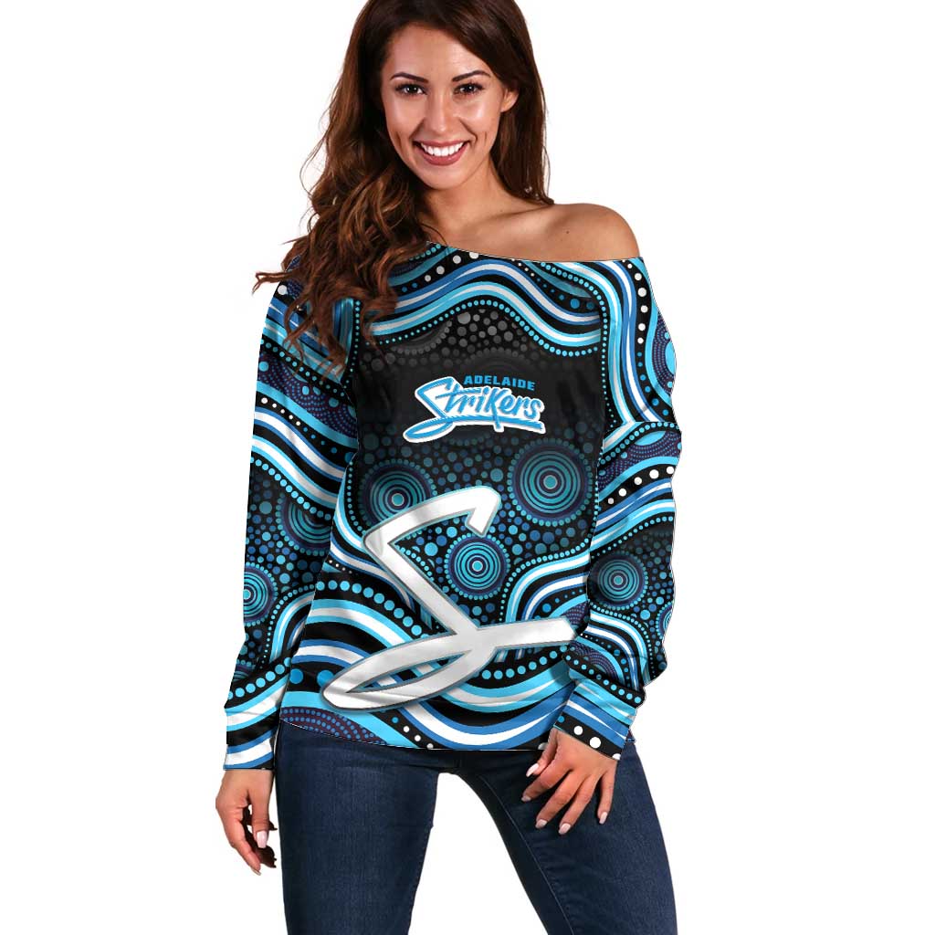 Adelaide Strikers Cricket Off Shoulder Sweater Australian Cricket Mascot - Modern Indigenous Style