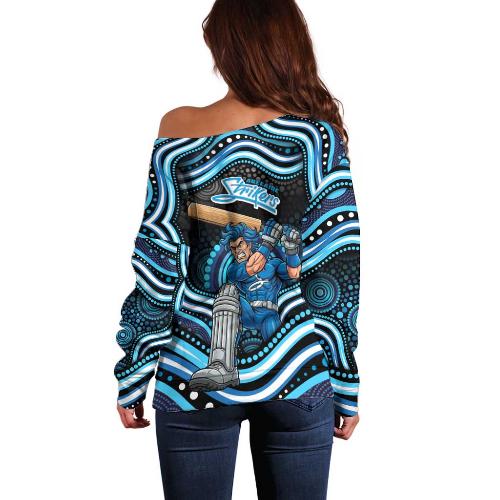 Adelaide Strikers Cricket Off Shoulder Sweater Australian Cricket Mascot - Modern Indigenous Style